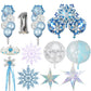 Snowflake Decorative Party Supplies Snow Confetti Latex Balloon Number Foil Balloon for Kids Birthday Summer Winter Decorations