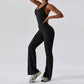 Open Back Quick-Drying Slightly Flared Dance Yoga Clothes Jumpsuit