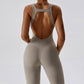 Open Back Quick-Drying Slightly Flared Dance Yoga Clothes Jumpsuit