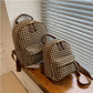 Travel Houndstooth Korean Style All-Matching Western Style Women Backpack