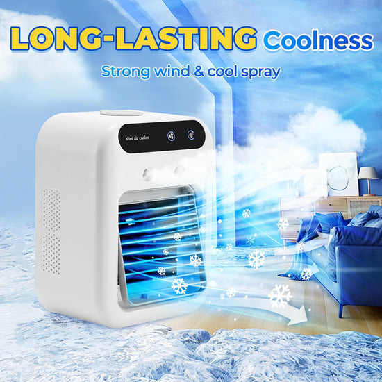 USB Wireless Portable Air Conditioner Mini Air Cooler Fan 500ml Ice Water Spray Humidifier For Home Air Conditioning Mist Fan