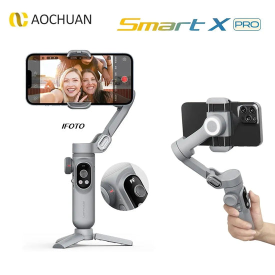 AOCHUAN Smart X Pro 3-Axis Gimbal Stabilizer Foldable Selfie Stick Handheld Stabilizer for Cell Phone Smartphone Mobile