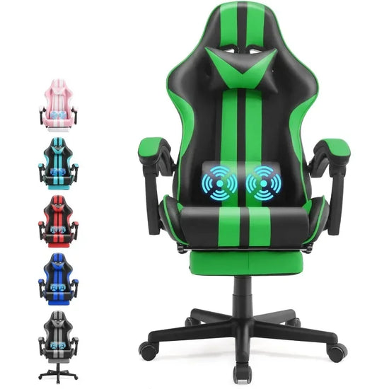 Ferghana E-Sports Gaming Office Chair with Ergonomic Wingless Cushion PU Leather Racing Style PC Chair