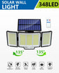 318/328/348 LED Outdoor Solar Lights Super Bright 3 Modes Flood Lights IP65 Waterproof Wall Lamp with Remote for Yard Garden