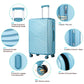 20" 24" 28" Luggage Set Blue Hardside Lightweight Suitcase Trolley Case TSA Lock